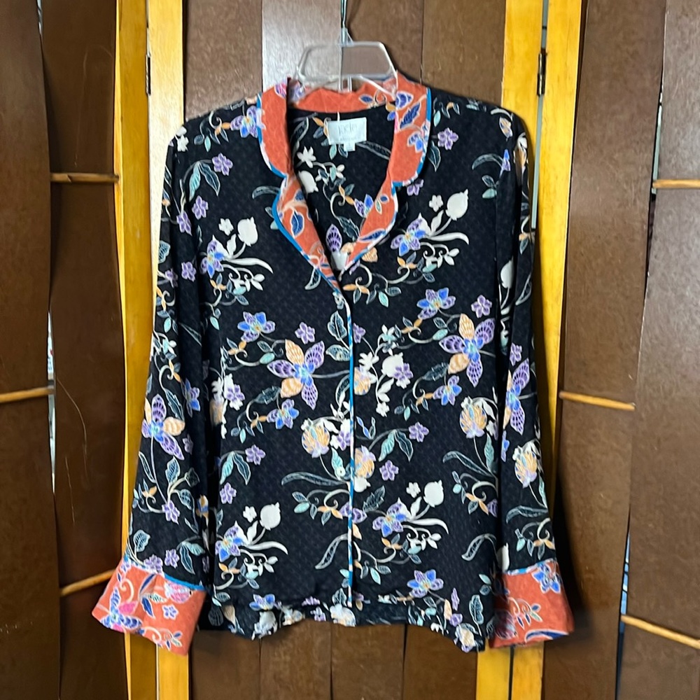 Johnny Was Jade mixed print blouse.